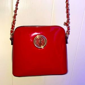 Bright red fashion crossbody bag